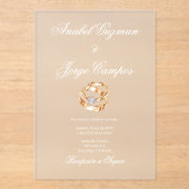 金ゴールド結婚環アクリル結婚系 アクリル招待状 (正面)