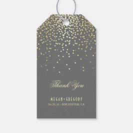 金ゴールド結婚紙吹雪の感謝 ギフトタグ