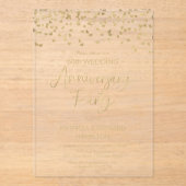 金ゴールド結婚紙吹雪記念日 アクリル招待状 (正面)