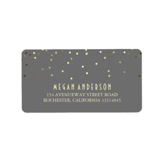 金ゴールド結婚紙吹雪 ラベル (正面)