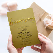 金ゴールド結婚記念日 招待状