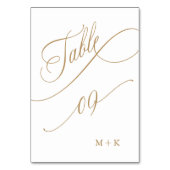 金ゴールド結婚高級書道のナンバー9、 テーブルナンバー (裏面)