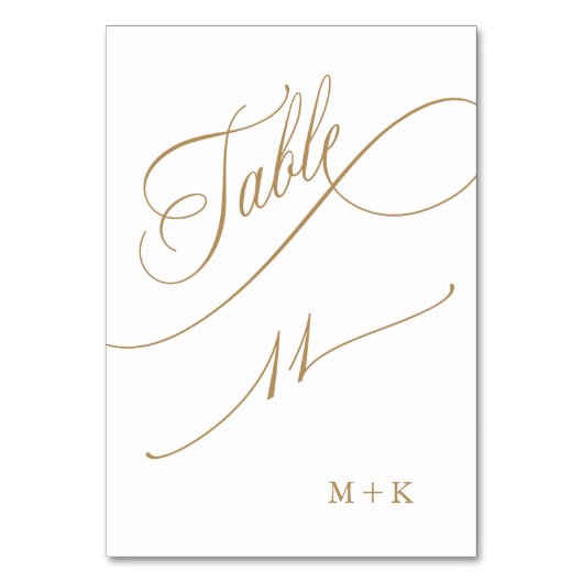 金ゴールド結婚高級書道11号 テーブルナンバー (正面)