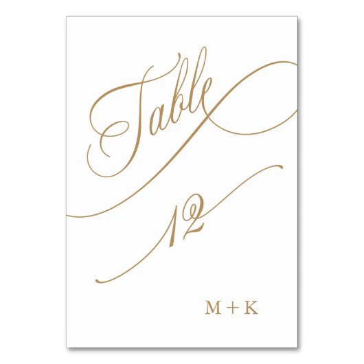 金ゴールド結婚高級書道12号 テーブルナンバー (正面)