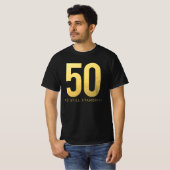 金ゴールド結婚50周年記念パーティー Tシャツ (正面フル)