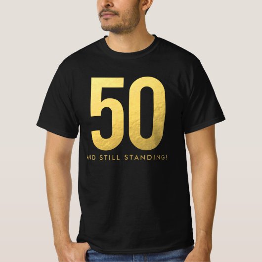 金ゴールド結婚50周年記念パーティー Tシャツ (正面)