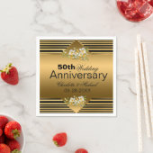 金ゴールド結婚50周年 スタンダードカクテルナプキン (インサイチュ)
