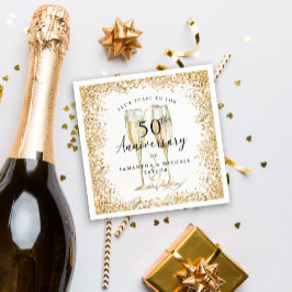 金ゴールド結婚50周年 スタンダードカクテルナプキン