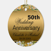 金ゴールド結婚50周年 セラミックオーナメント (左)