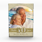 金ゴールド結婚50周年 フォトブロック (正面)
