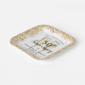 金ゴールド結婚50周年 ペーパープレート (傾斜あり)