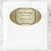 金ゴールド結婚50周年 楕円形シール (バッグ)