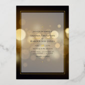 金ゴールド結婚《写真》ぼけ味箔招待状 箔招待状 (正面)