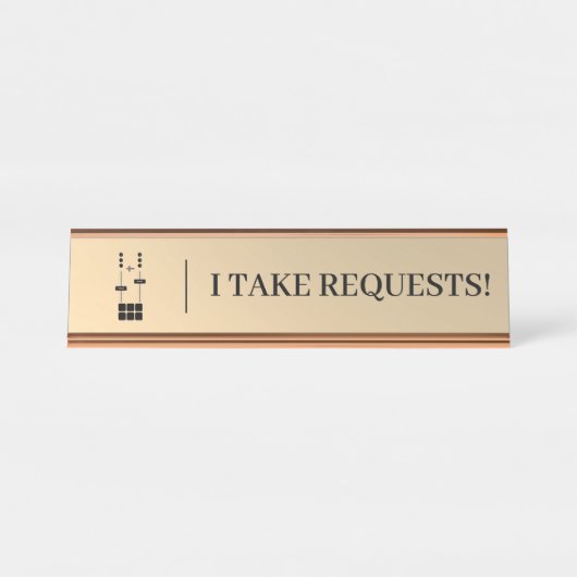 金ゴールド結婚DJ デスクネームプレート (正面)