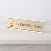 金ゴールド結婚DJ デスクネームプレート (正面)