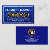 金ゴールド給排水衛生設備配管アイコンフレームフラッドウォーターズ配管工 名刺 (正面/裏面)