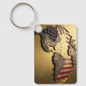 金ゴールド統一された州マップ#1 キーホルダー (正面)