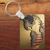 金ゴールド統一された州マップ#1 キーホルダー (正面)