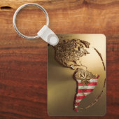 金ゴールド統一された州マップ#2 キーホルダー (正面)