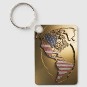 金ゴールド統一された州マップ#3 キーホルダー (正面)