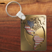 金ゴールド統一された州マップ#3 キーホルダー (正面)