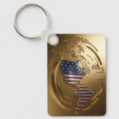 金ゴールド統一された州マップ#4 キーホルダー (正面)