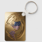 金ゴールド統一された州マップ#4 キーホルダー (裏面)