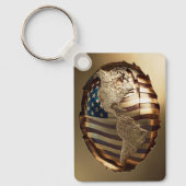 金ゴールド統一された州マップ#5 キーホルダー (正面)