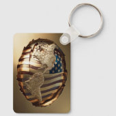 金ゴールド統一された州マップ#5 キーホルダー (裏面)