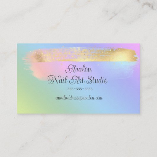 金ゴールド絵を描ストレックネイルアート名刺 名刺 (裏面)