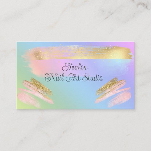 金ゴールド絵を描ストレックネイルアート名刺 名刺 (正面)