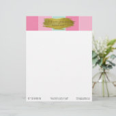 金ゴールド絵を描ストロカラフルークミントピストライプンク レターヘッド (スタンド正面)