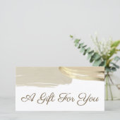 金ゴールド絵を描ストロークのギフト証明書 (スタンド正面)