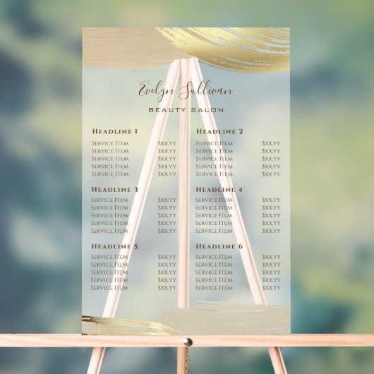 金ゴールド絵を描ストローク価格表 アクリルサイン (ニュートラル)