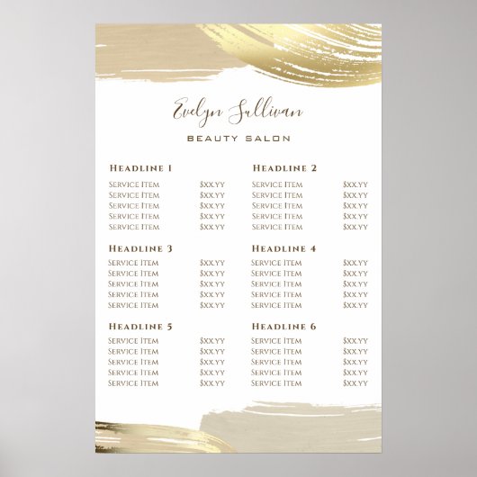 金ゴールド絵を描ス・ストローク価格表ポスター ポスター (正面)