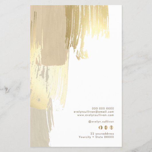 金ゴールド絵を描ブラシの料金表のチラシ チラシ (裏面)