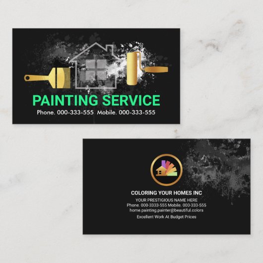 金ゴールド絵を描ブラシの絵を描剥離 名刺 (正面/裏面)