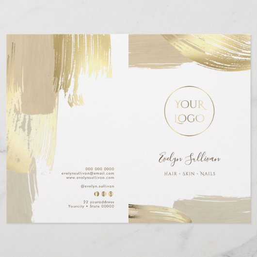 金ゴールド絵を描ブラシストロークのサービスメニュー (正面)