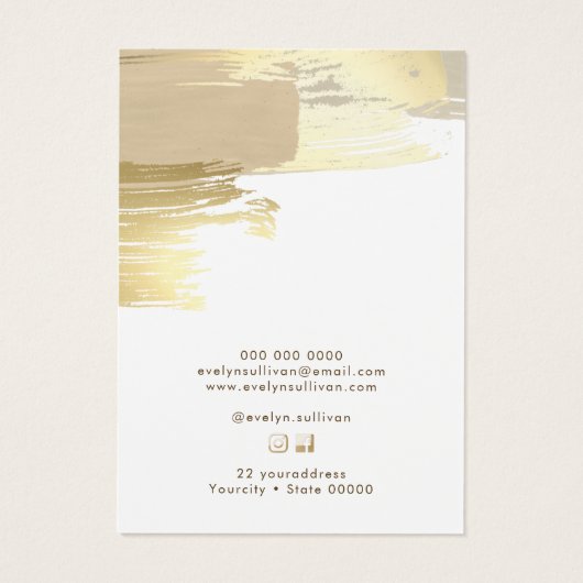 金ゴールド絵を描ブラシストロークジュエリー表示カード (裏面)