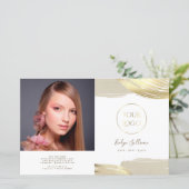 金ゴールド絵を描ブラシストローク2折パンフレット (スタンド正面)