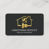 金ゴールド絵を描ブラシホームハンドマキッド修理 名刺 (正面)