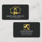 金ゴールド絵を描ブラシホームハンドマキッド修理 名刺 (正面/裏面)