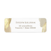 金ゴールド絵を描ブラシ差出人住所ラベル ラベル (正面)