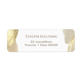金ゴールド絵を描ブラシ差出人住所ラベル ラベル