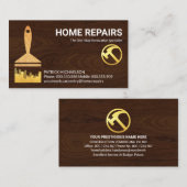 金ゴールド絵を描ブラシ木目テクスチャ 名刺 (正面/裏面)