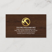 金ゴールド絵を描ブラシ木目テクスチャ 名刺 (裏面)