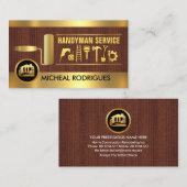 金ゴールド絵を描ブラシ用手工具 名刺 (正面/裏面)