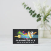 金ゴールド絵を描ブラシ絵を描（ばちゃばちゃ）跳ねる 名刺 (スタンド正面)