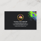 金ゴールド絵を描ブラシ絵を描（ばちゃばちゃ）跳ねる 名刺 (裏面)