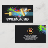 金ゴールド絵を描ブラシ絵を描（ばちゃばちゃ）跳ねる 名刺 (正面/裏面)